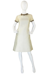 1960s Silk & Bead Malcolm Starr Shift Dress