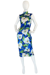1990s Dolce and Gabbana Stretch Silk Floral Dress
