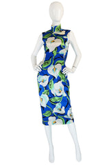 1990s Dolce and Gabbana Stretch Silk Floral Dress