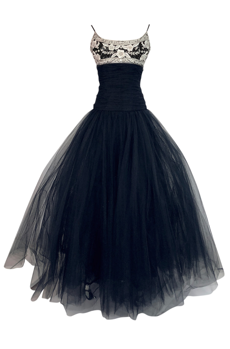 1980s Bellville Sassoon Appliqued Bodice & Princess Skirted Tulle Dres –  Shrimpton Couture