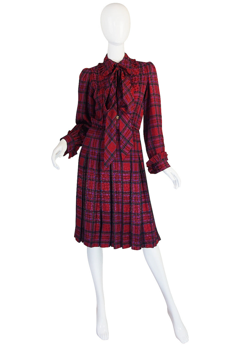 1979 Haute Couture Yves Saint Laurent Silk Dress