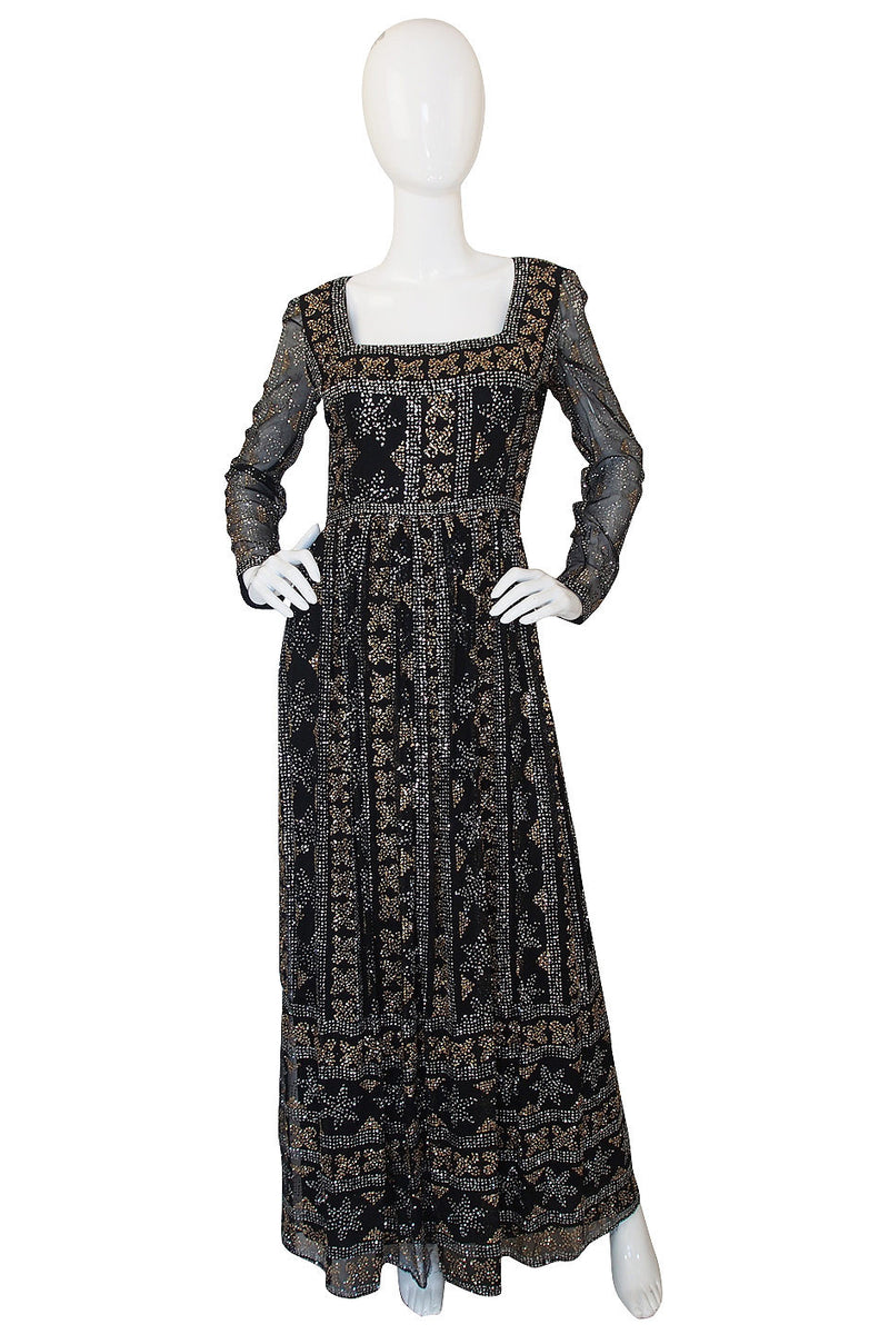 1960s Glitter & SIlk Malcolm Starr Gown Shrimpton Couture 1960s Glitter & SIlk Malcolm Starr Gown Shrimpton Couture