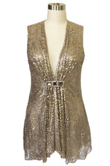Mid- 2000s Naeem Khan Densely Sequin & Rhinestone Couture Top