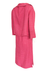 Spring 1961 Christian Dior Demi-Couture Pink Linen & Silk Dress Suit