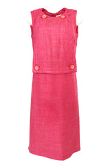 Spring 1961 Christian Dior Demi-Couture Pink Linen & Silk Dress Suit