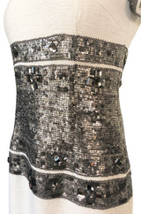 Fall 2007 Oscar de la Renta Sequin & Bead on Ivory Boucle Wool Runway Dress
