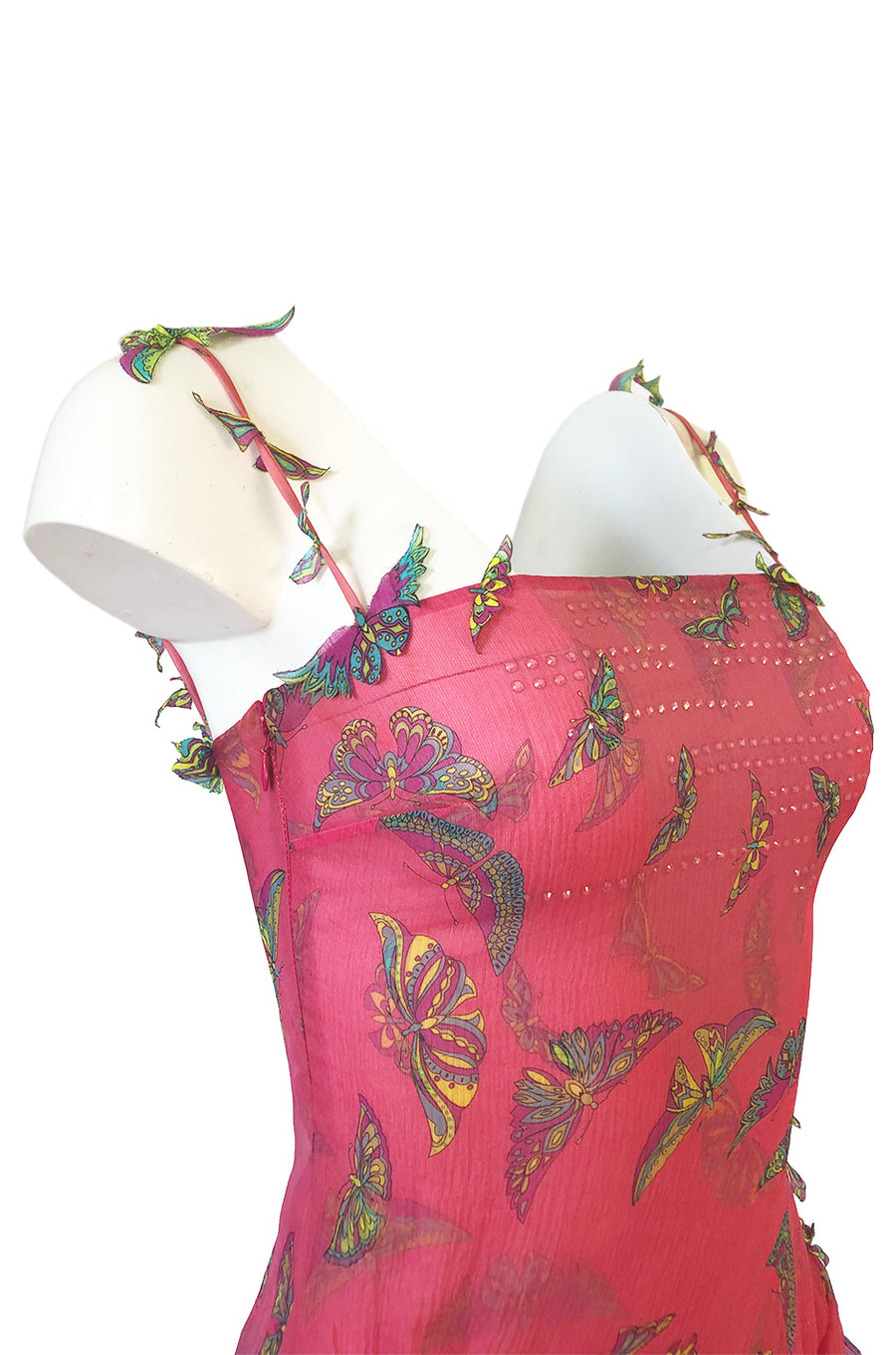 gianni versace silk mini dress c1995-1997 Gianni Versace Couture Silk Chiffon Butterfly & Crystal Dre –  Shrimpton Couture