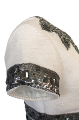 Fall 2007 Oscar de la Renta Sequin & Bead on Ivory Boucle Wool Runway Dress