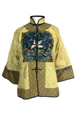 1980s Jenny Lewis Elaborate Embroided Needlepoint Woven Silk Jacket