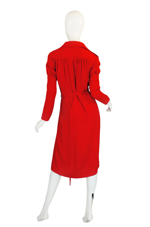 1970s Red Moss Crepe Corset Ossie Clark