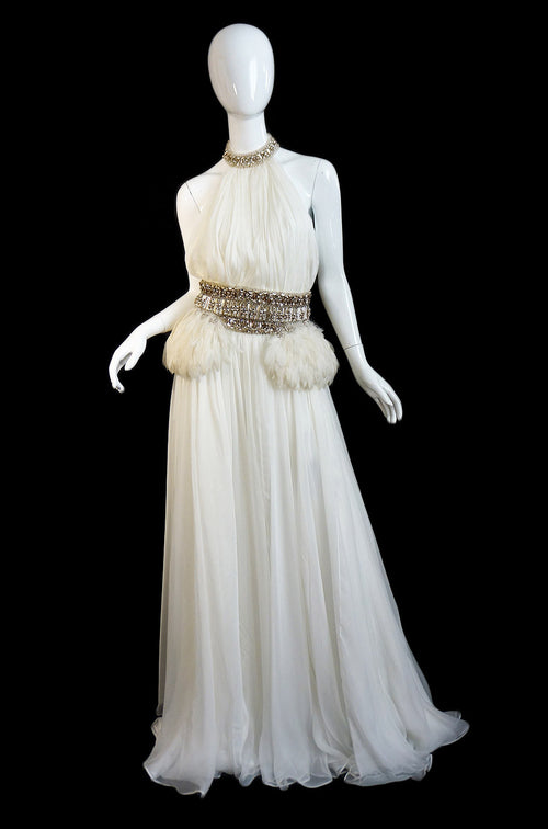 PF/W2011 McQueen Crystal Feather Gown