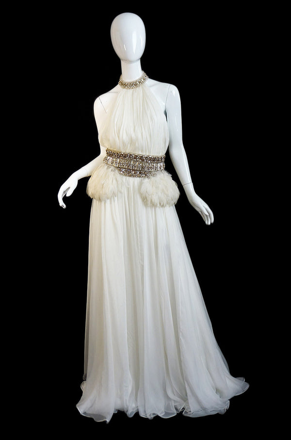 PF/W2011 McQueen Crystal Feather Gown