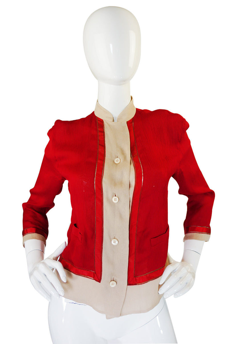 Recent Red Runway Silk Prada Top