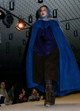Superb Fall 1977 Yves Saint Laurent Ad Campaign Purple Wool & Mohair Cape w Dramatic Collar