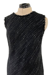 Chic Fall 2004 Chanel by Karl Lagerfeld Haute Couture Black & White Boucle Runway Dress & Jacket