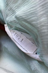 Spring 1976 Chanel Haute Couture Pale Turquoise Silk Chiffon Dress w PinTuck Gathered Front