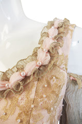 1970s Zandra Rhodes Hand Painted Silk Gown