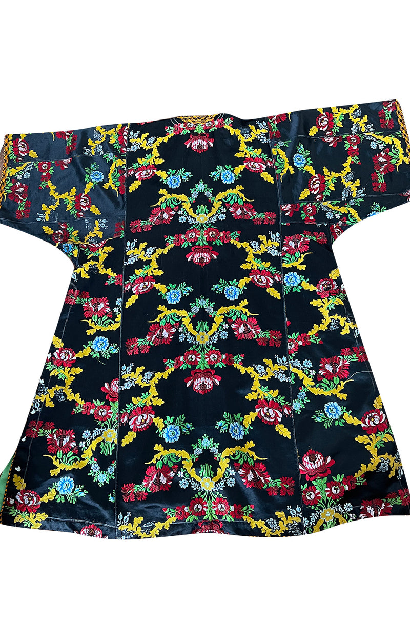 Spectacular Vintage Oversized Kimono Coat Made From an Incredible Antique Floral Silk Brocade