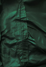 Rare 1977 Madame Gres Haute Couture Dress & Cape in a Deep Green Silk Taffeta