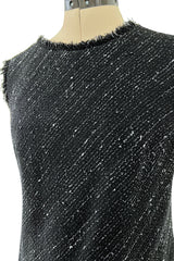 Chic Fall 2004 Chanel by Karl Lagerfeld Haute Couture Black & White Boucle Runway Dress & Jacket