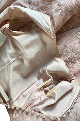 Fall 1994 Nina Ricci Haute Couture Metallic Cord Detailed Lace & Pink Silk Dress
