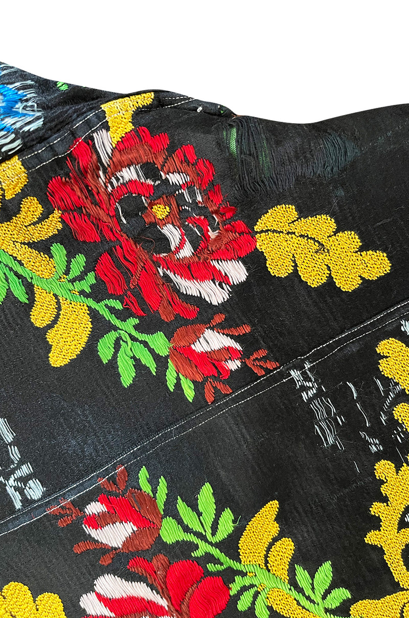 Spectacular Vintage Oversized Kimono Coat Made From an Incredible Antique Floral Silk Brocade