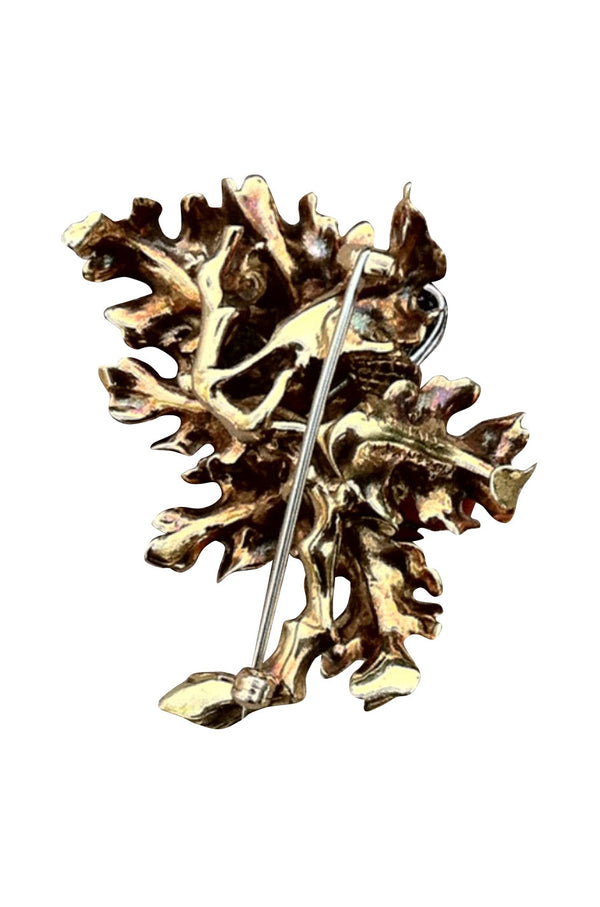 TIFFANY & CO. Diamond Coral Acorn Brooch 1967
