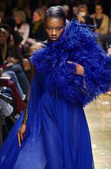 F/W 2004 Jean Louis Scherrer Haute Couture Runway Dress & Feather Cape