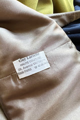 Fall 1994 Guy Laroche Haute Couture Runway Wide Sleeve Dress w Cumberbund & Back Skirt Panel