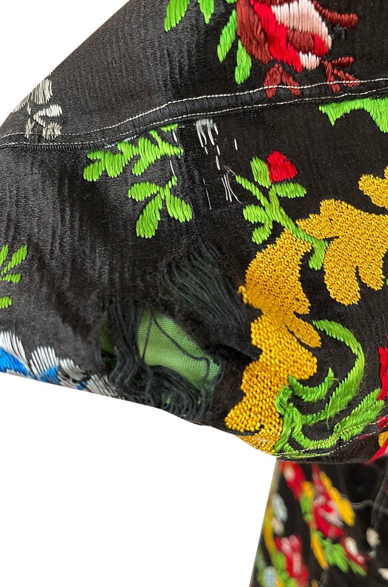 Spectacular Vintage Oversized Kimono Coat Made From an Incredible Antique Floral Silk Brocade