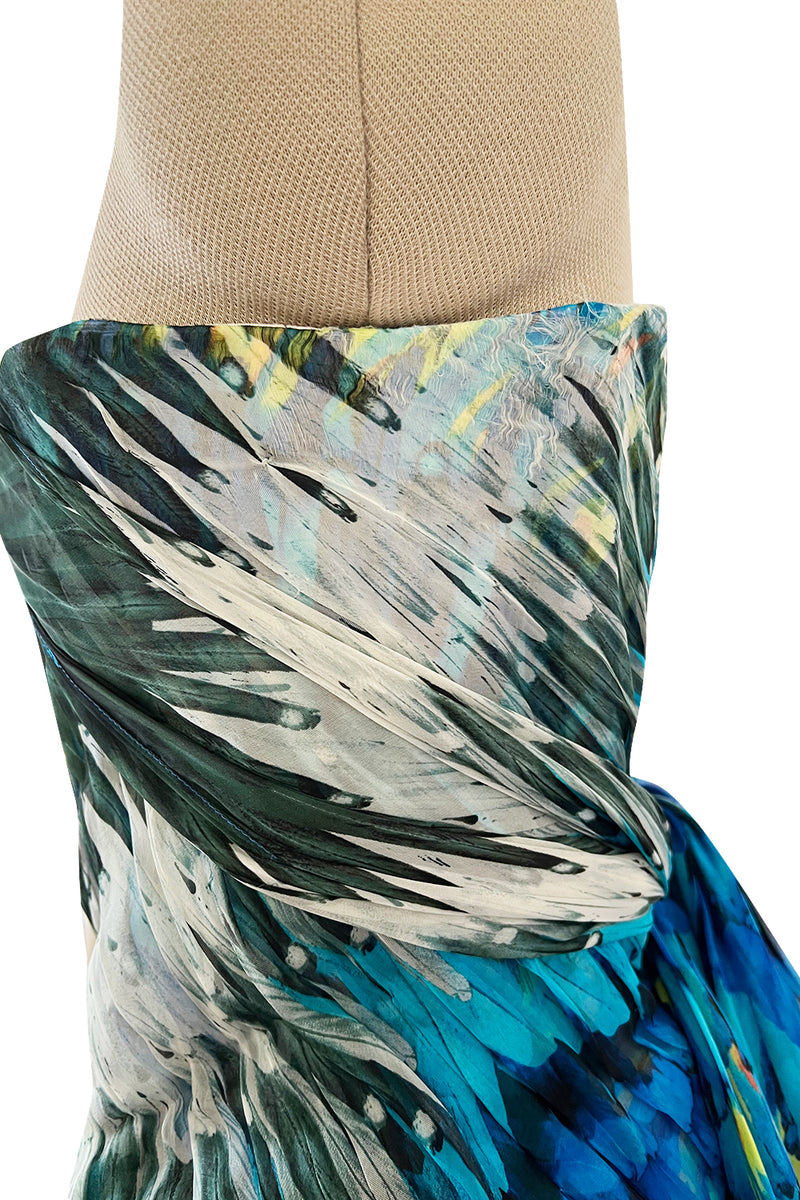 Stunning Spring 2003 Alexander McQueen 'Irere' Collection Silk Chiffon Runway Dress