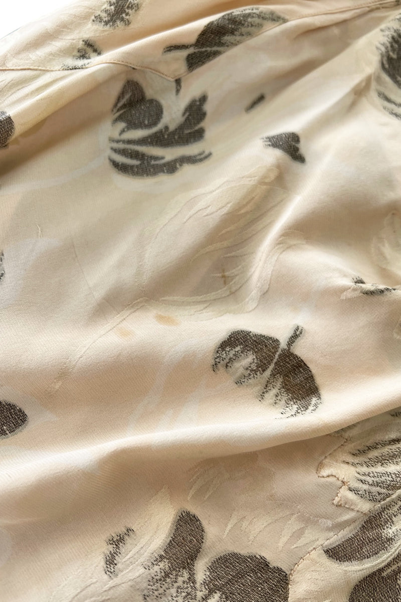 Rare & Beautiful 1920s E. L. Mayer Pale Gold Silk Flapper Dress w Lame & Rhinestone Detailing