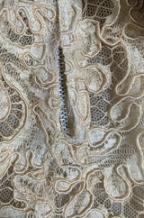 Exceptional Spring 1956 Pierre Balmain Haute Couture Strapless French Alencon Lace & Silk Organza Dress