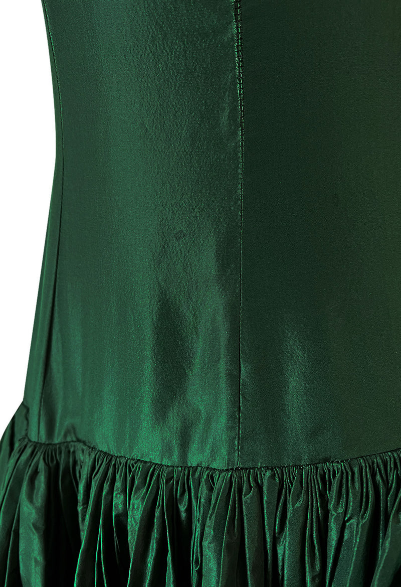 Rare 1977 Madame Gres Haute Couture Dress & Cape in a Deep Green