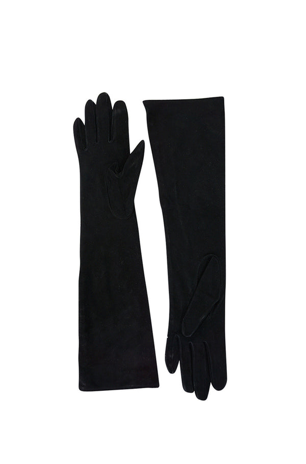 Vintage Christian Dior Suede Gloves with Crystal Buttons