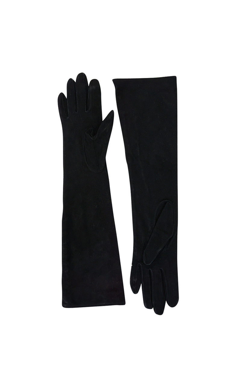 Vintage Christian Dior Suede Gloves with Crystal Buttons