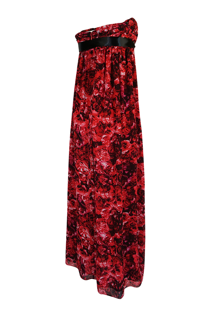 Recent Giambattista Valli Impulse Red Floral Strapless Dress