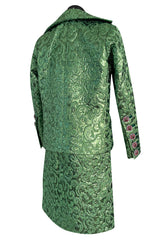 Fall 1989 Ady Couture Lausanne  Yves Saint Laurent Haute Couture Copy Green Metallic Suit