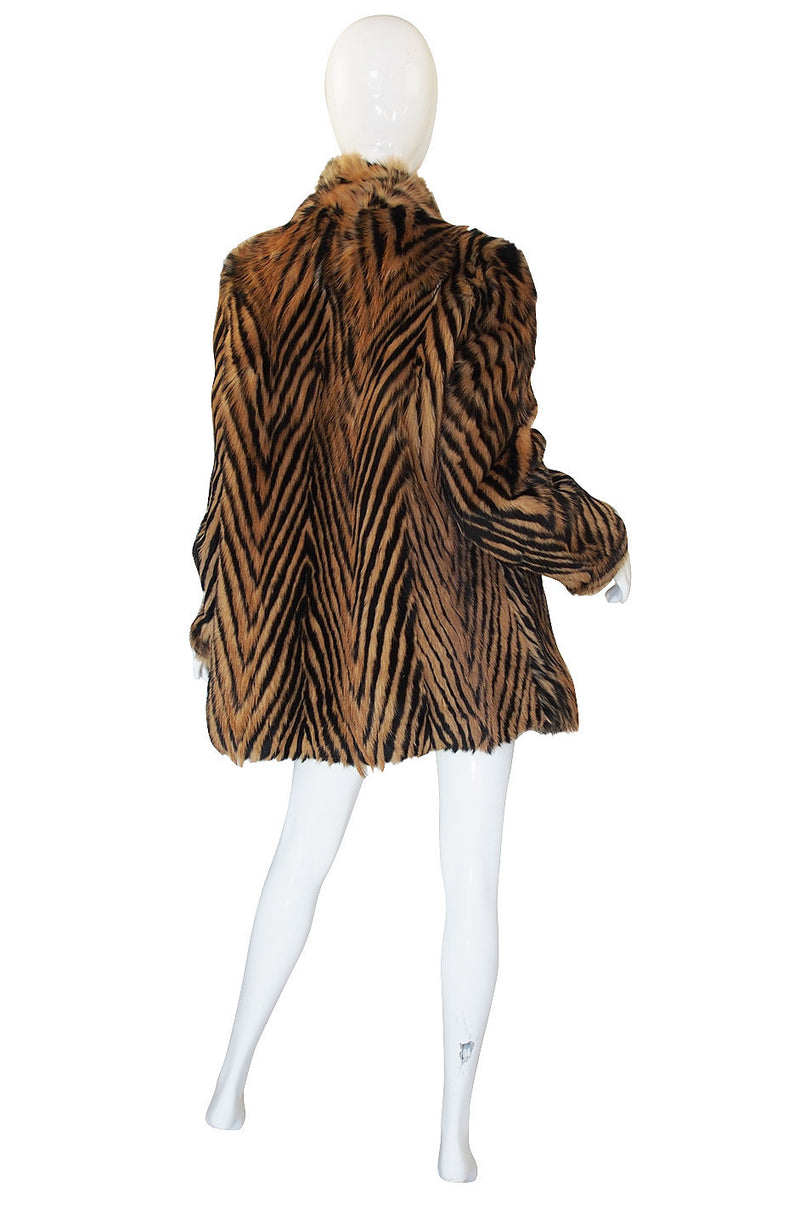 1970s Amazing Striped Goat Fur Jacket