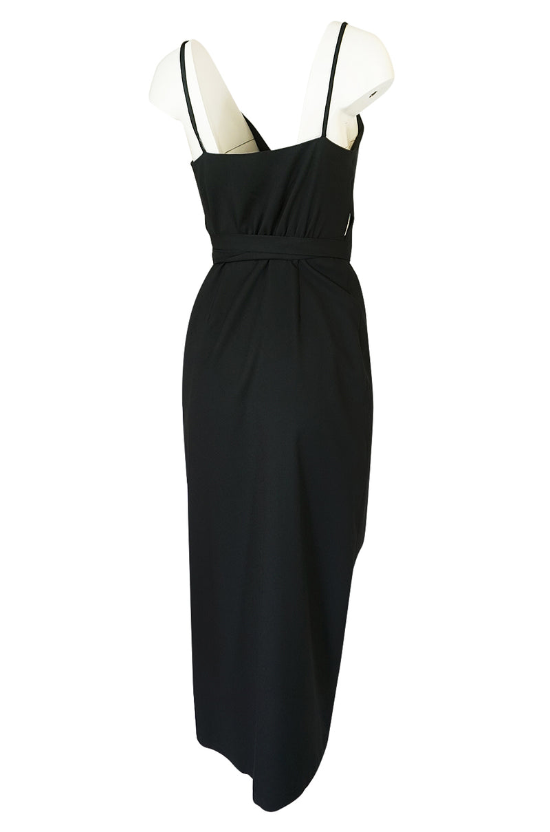 Early 1970s Polly Peck by Sybil Zelker Liittle Black Wrap Dress