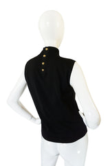 1990s Black Cashmere & Silk Knit Chanel Shell Top