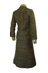 Museum Held Fall 1977 Chanel True Haute Couture Three Piece Green Boucle Skirt Suit