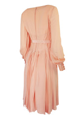 A/W 1973 Christian Dior Haute Couture Intricately Pleated Silk Dress