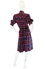 c1982 Haute Couture Yves Saint Laurent Silk Dress