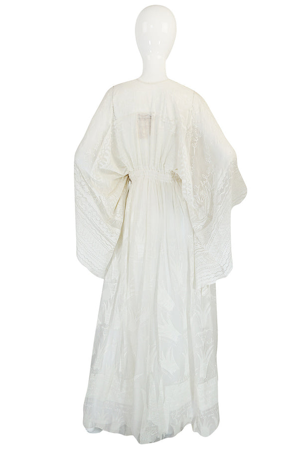 Ethereal 1974 Zandra Rhodes White Lillies of the Field Dress