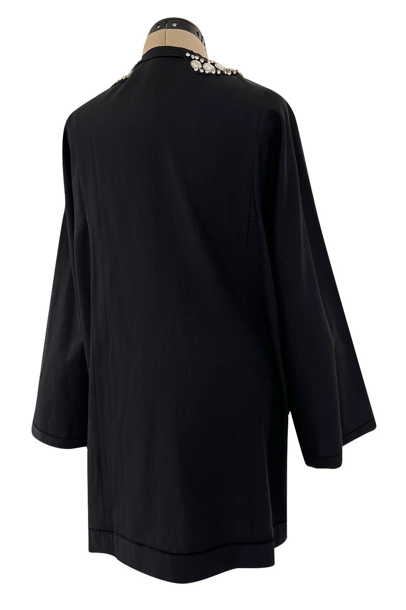 Fantastic Spring 2007 Lanvin by Alber Elbaz Black Tunic Mini Dress w Crystal Detailing
