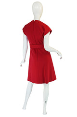 Treasure Item - c1973 Red Knit Wool Dress & Belt from Saks