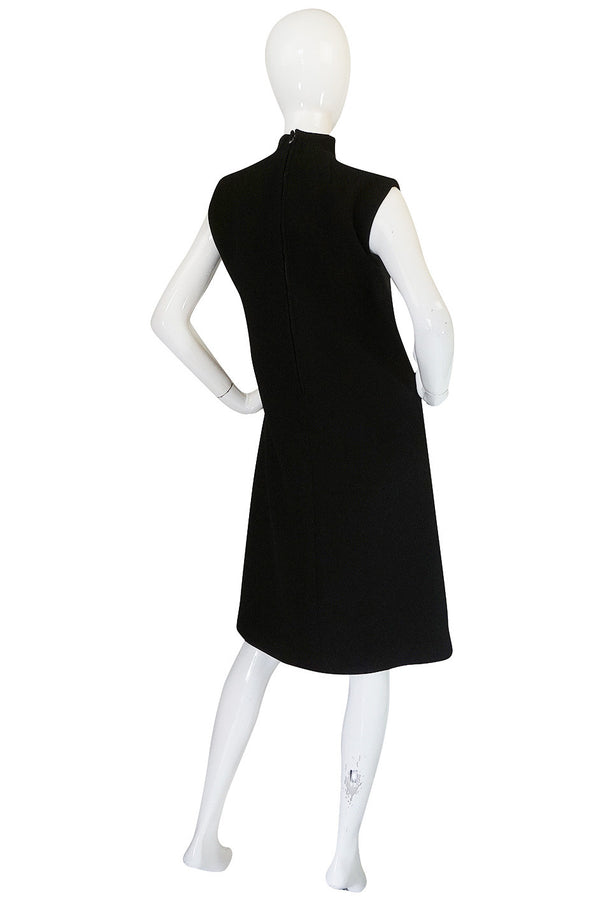 1960s Simple & Chic Norman Norell Black Shift Dress