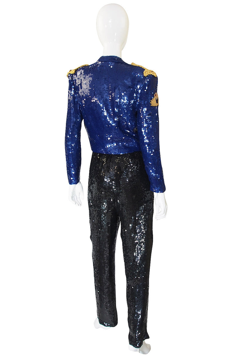 1980s Sequin High Pant & Crop Jacket