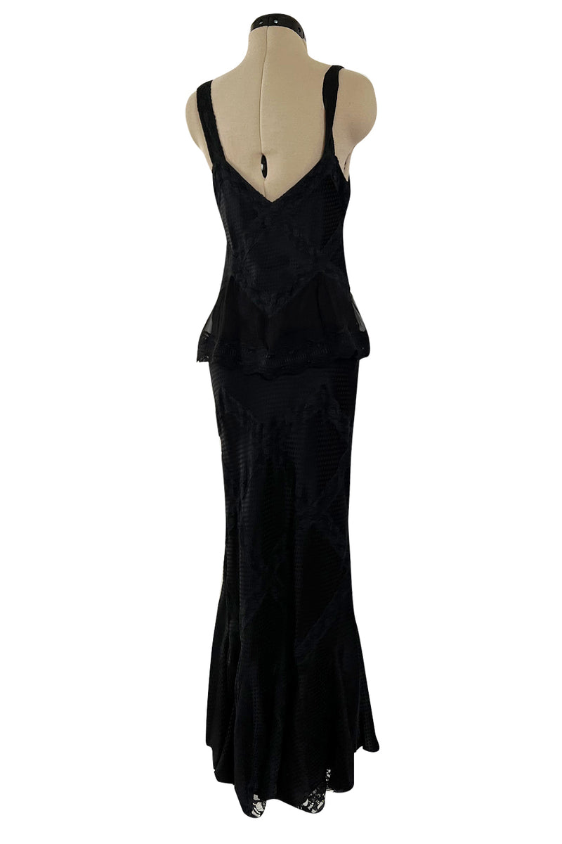 Gorgeous Spring 2005 Christian Dior by John Galliano Black Silk & Lace Dress